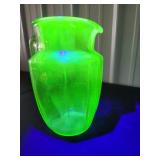 Green Depression Glass Pitcher