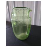 Green Depression Glass Pitcher