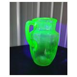 Green Depression Glass Pitcher