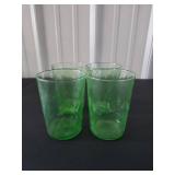 Green Uranium Glass Tumblers Set of 4
