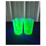 Green Uranium Glass Tumblers Set of 4