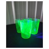 Green Uranium Glass Tumblers Set of 4