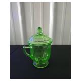 Uranium Glass Covered Sugar Bowl