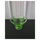 Green Uranium Glass Sugar Bowl