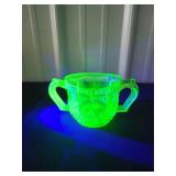 Uranium Glass Sugar Bowl