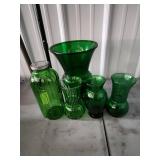 Emerald Green Glass Vase Collection