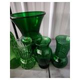 Emerald Green Glass Vase Collection