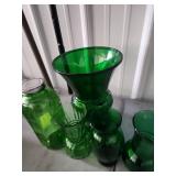 Emerald Green Glass Vase Collection