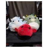 Squishmallows Plush Set - Dragon, Cow, and Devil