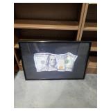 Framed $100 Bill Art Print
