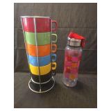 Colorful Stacking Coffee Cups with Stand
