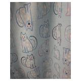 Cat Print Lounge Pants with Purple Bow