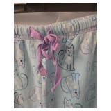 Cat Print Lounge Pants with Purple Bow