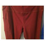 Athletic Workout Leggings Bundle - Burgundy and Royal Blue