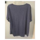 Navy Criss-Cross Detail T-Shirt XL