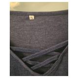 Navy Criss-Cross Detail T-Shirt XL