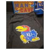 Kansas Jayhawks Fan Bundle - Man Cave Sign, Throw & Gear