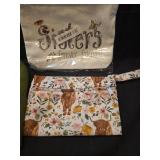 3-Piece Accessory Set - Sisters Forever Bag & Highland Cow Pouch