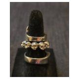 Silver Moon and Stars Ring Set