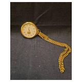 Fossil Gold-Tone Pocket Watch with Chain