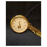 Fossil Gold-Tone Pocket Watch with Chain