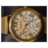 Geneva Gold-Tone Chronograph Watch