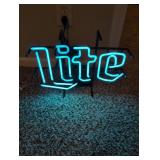 Blue Neon Miller Lite Sign