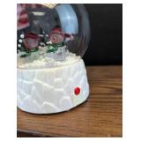 Glass Snowman Snow Globe with Striped Scarf
