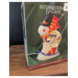 International Bazaar Skiing Snowman Night Light