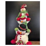 Stacked Snowman Plush Christmas Decoration