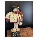 Decorative Plush Snowman with Black Top Hat