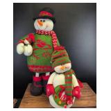 Holiday Snowman Plush Set with Decorative Outfits