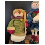 Winter Snowman Plush Decorative Figures - Set of 2