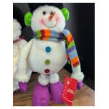 Decorative Plush Snowman Duo - 16 inch Table Decor