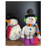 Decorative Plush Snowman Duo - 16 inch Table Decor