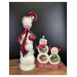 Snowman Christmas Photo Frame and Decorative Set