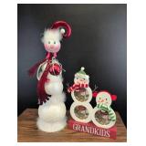 Snowman Christmas Photo Frame and Decorative Set