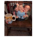 Three Stooges Ceramic Cookie Jar and coffee mug