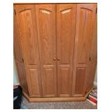 Traditional Oak Corner Entertainment Center