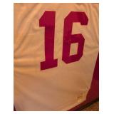 Joe Montana Signed San Francisco 49ers Jersey #16. Glare Resistant Glass, Professionally Framed valued at $1685