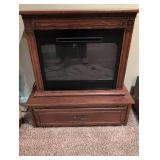 Amish Traditional Oak Electric Fireplace Media Console