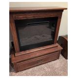 Amish Traditional Oak Electric Fireplace Media Console