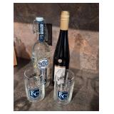 KC Royals Beer Glass Set with 360 Vodka Bottle