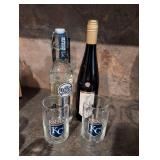 KC Royals Beer Glass Set with 360 Vodka Bottle