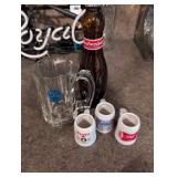 Beer Collectibles Set - PBR Glass & Mini Steins