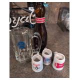 Beer Collectibles Set - PBR Glass & Mini Steins