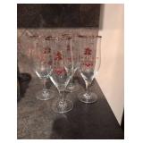 Budweiser Gold Rim Beer Glasses Set
