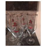 Budweiser Gold Rim Beer Glasses Set
