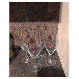 Budweiser Gold Rim Beer Glasses Set