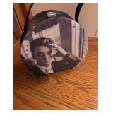 1950s Style Round Photo Handbag with Turquoise Studs